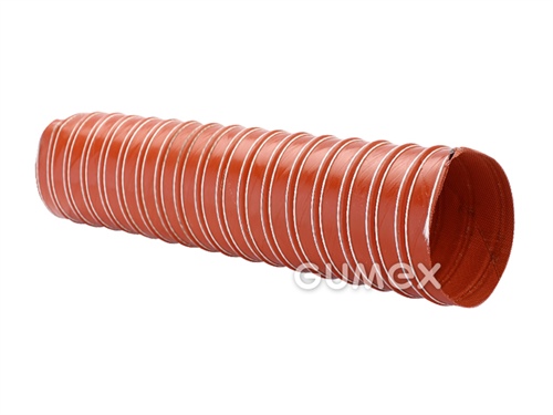 SIL2, 19/22mm, 2,5bar/-0,73bar, 2-lagiges Gewebe mit Silikon, Stahlspirale, -80/+310°C, rot, 